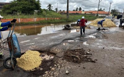Prefeitura intensifica recuperação das áreas na PI-116 afetadas pela chuva
